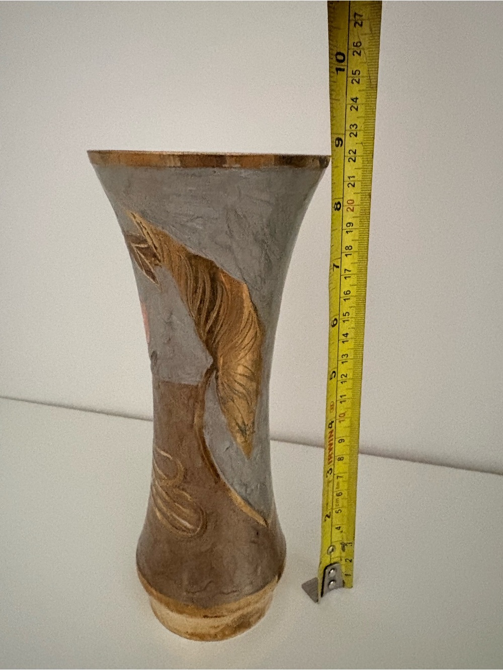 Handmade vintage metal vase